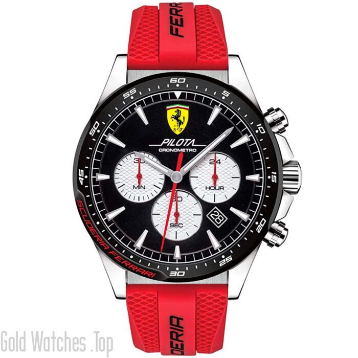 0830596 Ferrari Pilota red Silicone Strap for men