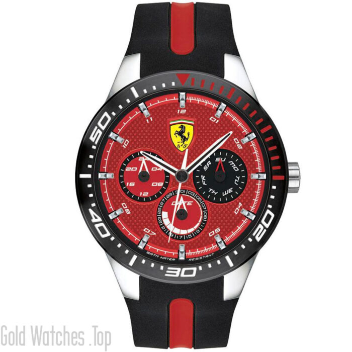 Ferrari 0830588 watch for men Silicone Strap red and black colors