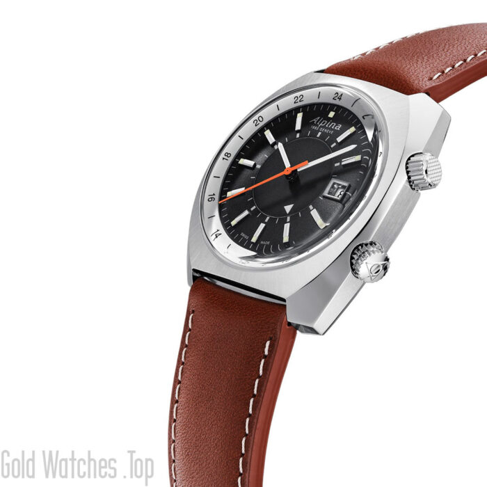 Alpina watch AL-555DGS4H6 model with Leather Strap