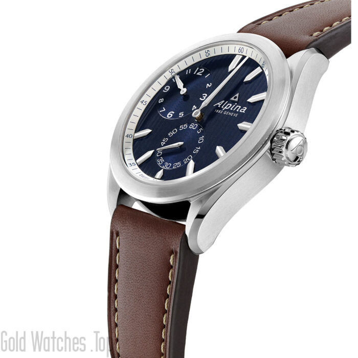 Alpina AL-650NNS5E6 brown leather strap watch for men