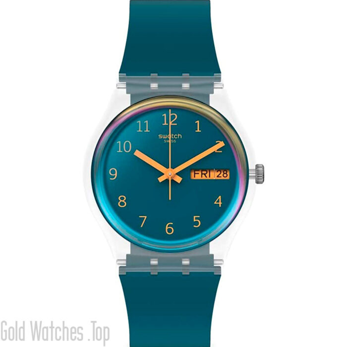 blue green watch for men and women unisex watch swatch GE721