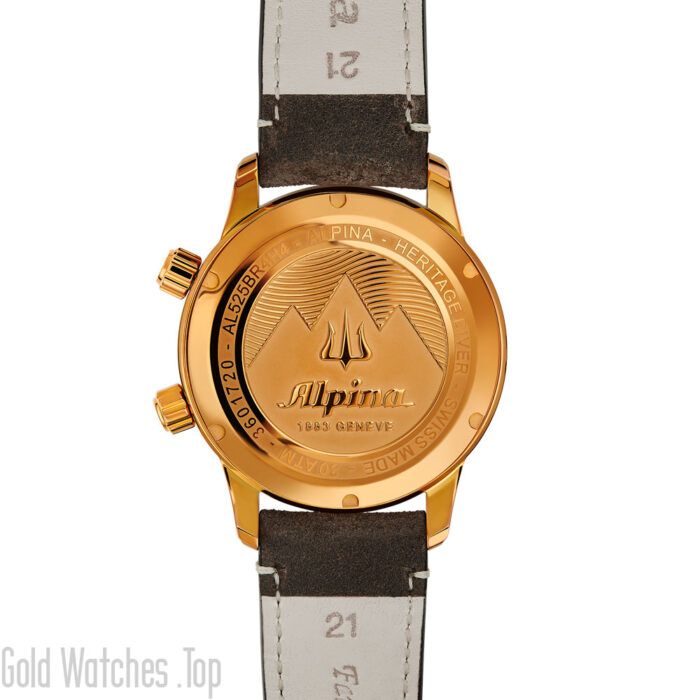 Alpina AL-525BR4H4 Men's Stainless Steel/Bronze PVD Swiss Automatic Sport Watch with Leather Strap