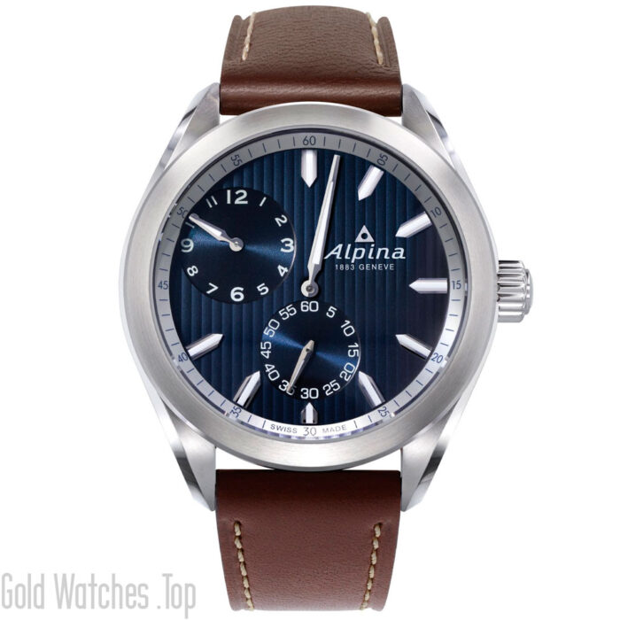 Alpina AL-650NNS5E6 brown leather strap watch for men