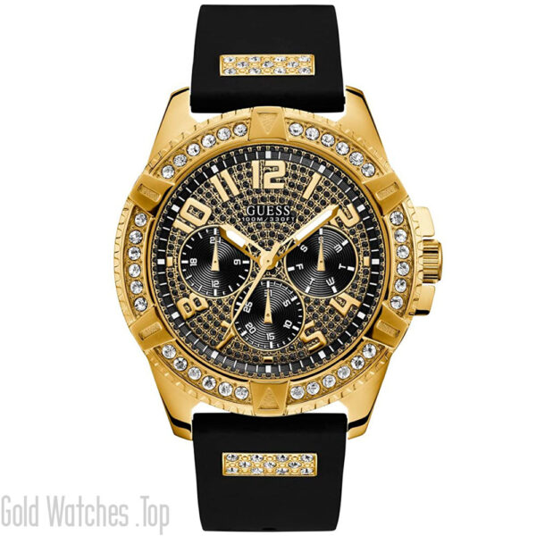 GUESS Men U1132G1 watch for men gold and black tone