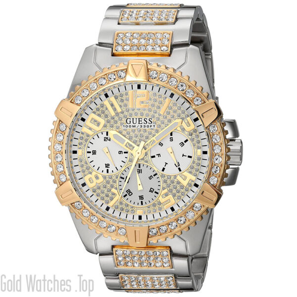 GUESS Stainless Steel Gold and silver Tone Crystal Embellished Bracelet Color Silver and Gold-Tone Model U0799G4 Watch